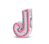 TINSLO Charme Perles en forme de lettre de A à Z pour bracelet, En argent sterling 925, Compatible avec les bracelets et colliers Pandora, Compatible avec les bracelets européens pour femmes et filles