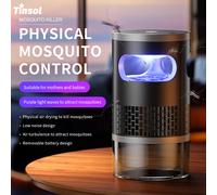 TINSOL - Inhalateur de moustiques automatique - Piège à moustiques silencieux - Rechargeable par type C - Pour le camping en plein air et l'utilisation à domicile noir