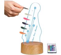 TinsolveEdge Light Up Guitar Pick Holder,Acrylique Led 16 Couleurs Lampe,En Forme De Tête De Guitare Électrique Pour Le Stockage Et L‘Affichage Des Médiators,Les Accessoires De Guitare Cadeau De Noël