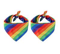 Tinsow Lot de 2 Bandanas Accessoire Chien Bandana pour Chien Lavables Motif Arc-en-ciel