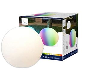 tint Calluna Boule lumineuse LED intelligente d'extérieur blanche - Contrôlable par Alexa ou télécommande - Avec lumière blanche (1800-6500 K) et lumière colorée RVB - Protection contre les