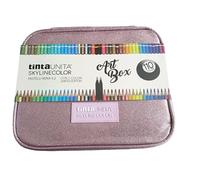 Tinta Unita Skylinecolor Art Box Glitter 110 crayons, 4 couleurs disponibles, 1 pièce (bleu), rose, Mallette avec poignée