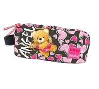 Tinta Unita Trousse Buston Square Believe Angel - Ours Licorne - Ours Cupidon - Polyester 22×11.5×10.5 cm - Grand et Doux, Rose et noir, 3 fermetures éclair
