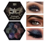 TINTARK Noir Palette Maquillage Yeux, Fard a Paupiere Paillette Makeup, Paillette Shimmer Matte Ombre a Paupiere, Vegan, Longue durée, Talc Free (Midnight Masquerade)