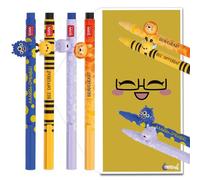 Tinte Ink Legami Lovely Friends Lot de stylos avec enveloppe cadeau Motif hippopotame, monstre, lion et abeille