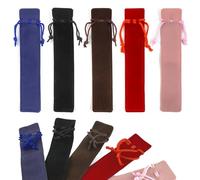 Tinte Ink Trousse à crayons en velours de luxe avec cordons de serrage - Cadeau d'entreprise idéal pour les collègues et les amateurs de stylo. Parfait pour le travail et les événements (rouge, 5)