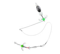 Tintenfisch-Jighaken - Leuchtender Jighaken, Tintenfischköder, rostfreier Widerhaken, réalistische Schwimmbewegung, hochfester Metallkörper | Für Angelausrüstung im Meer, Fluss, See, Boot, Ufe