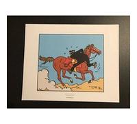 TINTIN - Cheval Haddock dos - 19,5x24 cm - AFFICHE / POSTER G