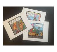 TINTIN - Tryptich / Temple - 19,5x24 cm - AFFICHE / POSTER G