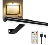 TINTINDOC Lampe Murale à Télécommande，Image Lampe LED sans fil, batterie rechargeable, pour des œuvres d'art, luminosité de 300 lumens, réglable, pour la fresque et les fléchettes avec corps en métal