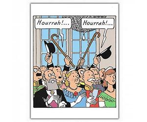 Tintinimaginatio Carte postale double Moulinsart Tintin, Hourrah !! (12,5x17,5cm)