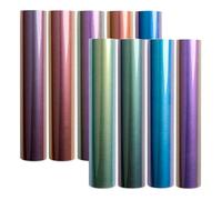 Tintnut Chameleon HTV Lot de 9 feuilles de vinyle de transfert thermique 30,5 x 25,4 cm Motif arc-en-ciel Ombre à repasser sur vinyle pour vêtements DIY