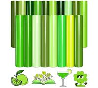 Tintnut Green HTV Heat Transfer Lot de 18 feuilles de vinyle pour T-shirts Vert clair 30,5 x 25,4 cm