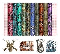 Tintnut Lot De 10 Feuilles De Vinyle Adhésif Permanent Motif Camouflage - 30,5 X 25,4 Cm - Motif Chasseur - En Vinyle Imperméable