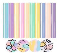 Tintnut Lot De 10 Feuilles De Vinyle De Transfert Thermique 3D - 30,5 X 25,4 Cm - Pastel Puff HTV - Vinyle Thermocollant Pour T-Shirts, Bricolage