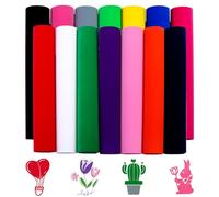 Tintnut Lot De 14 Feuilles De Vinyle De Transfert Thermique Floqué HTV - 30,5 X 25,4 Cm - Couleurs Assorties