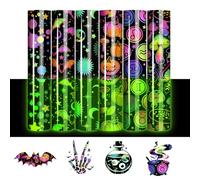 Tintnut Lot de 6 feuilles de vinyle de transfert thermique phosphorescentes - 30,5 x 25,4 cm - Motif Halloween - Pour t-shirts et loisirs créatifs