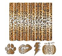 Tintnut Lot de 6 feuilles de vinyle thermocollant à repasser pour t-shirts, motif léopard marron, 30,5 x 25,4 cm, compatible avec Cricut/Silhouette Cameo