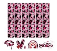 Tintnut Lot de 6 feuilles de vinyle thermocollant à repasser pour t-shirts, motif léopard rose, 30,5 x 25,4 cm, compatible avec Cricut/Silhouette Cameo