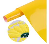 Tintnut Puff Rouleau De Vinyle De Transfert Thermique - Vinyle De Transfert Thermique Coloré Pour T-Shirts, Bricolage, Compatible Avec 25,4 Cm X 1,8 M, Jaune