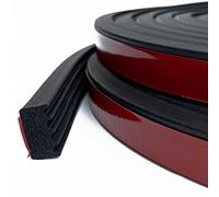 Tintvent Joint en caoutchouc mousse nervuré avec ruban adhésif en mousse EPDM pour bateau, voiture, camping-car, marine, portes de garage/fenêtre et plus encore, noir (7,9 m)