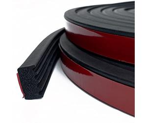 Tintvent Joint en caoutchouc mousse nervuré avec ruban adhésif en mousse EPDM pour bateau, voiture, camping-car, marine, portes de garage/fenêtre et plus encore, noir (7,9 m)