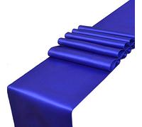 TINWARM Chemin de Table en Satin 30 x 275Cm Chemin de Table en Soie et Tissu Lisse pour la Décoration de Soirée Banquet de Mariage - Bleu Royal
