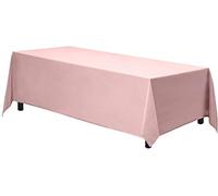 TINWARM Rectangulaire Nappe Satin pour la Décoration de Mariage/Fête d'anniversaire/Evénements 228 * 335CM (Rose)