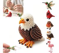 Tiny 3D Beaded Animal DIY Kit, Cute Bird & Animal Beading Craft Set, Easy DIY Beading Embroidery Kit, Stress Relief Creative DIYs Decoration Gifts for Adults Teens Beginners with Instruction (A-1)