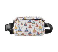 Tiny Boats Sac banane pour homme et femme avec sangle réglable pour voyage, entraînement, randonnée, multicolore, Taille unique