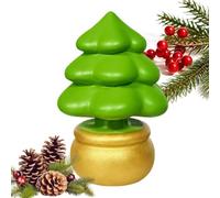 Tiny Christmas Tree Decorations - Christmas Tree Statue, Resin For Home | Standard Size | Miniature Resin Cute Figures Statue | Small Tabletop Holiday Sculptures For Office, Room, Dorm, Apartment