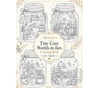 Tiny Cozy Worlds in Jars Coloring Book for adults: 50 Relaxing Miniature Escapes, Cozy Cafés, Bookshops & Seasonal Jar Scenes