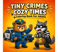 Tiny Crimes & Cozy Times Coloring Book for Adults: Easy & Clear Designs for Stress Relief - Funny Animal Scenes with Playful Trouble Moments
