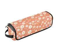 Tiny Daisy Light Saumon Étui de voyage 2 en 1 pour fer à friser et tapis résistant à la chaleur avec fermeture éclair Étui de transport portable pour fers plats, fers à lisser, fers à friser