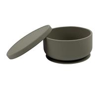 Tiny Dining Bol d'aspiration en silicone bébé avec couvercle - sage argenté