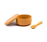Tiny Dining bol pour bébé avec ventouse et cuillère - Ocre - Bol de sevrage en silicone antidérapant pour tout-Tiny Dinings, ensemble d'alimentation en silicone