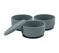 Tiny Dining Bols d'aspiration en silicone bébé avec couvercle - Tradewinds - pack de 3