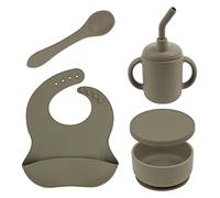 Tiny Dining Ensemble de sevrage d'aspiration en silicone bébé - Silver Sage - 4pc