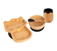 Tiny Dining Llama Bamboo Aspiration Baby Feeding Set - Black - 4pc