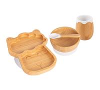 Tiny Dining Llama Bamboo Aspiration Baby Feeding Set - White - 4pc