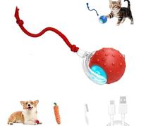 Tiny Fetch Dog Toy, Interactive Dog Ball, 2025 New Lifted Living Interactive Dog Cat Toys Rolling Balls, 360° Smart Automatic Rolling Pet Ball, Moving Toy For Dogs & Cat,Tough Chew Proof (1Red)