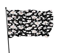 Tiny Flowers On Black Garden Flag 0,9 x 1,5 m Vintage Rose Floral Bouquet Plante Feuille Nature Polyester Yard Drapeaux Maison Patio Pelouse Intérieur Extérieur Bannière de Voeux