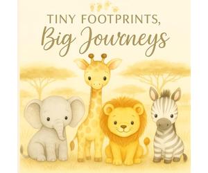 Tiny Footprints Big Journeys: Baby Shower Guest Book, with Guest Sign-In Pages, Gift Log, and Wishes for Baby - Cute Watercolor Jungle Theme