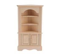 Tiny Furniture, Wooden Cabinet Statue, Handcrafted Mini Detail, Decorative Collectible Accent, Ideal for Bedroom Living Room Desk Display, 6.38x3.62 inches, Natural Wood, 1 Piece
