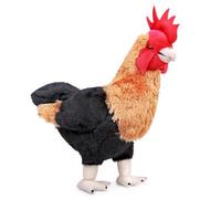 Tiny Heart Jouet en Peluche Poulet,Simulation Mignonne 35cm/13,7in SéRie de Jouets en Peluche Poulet, Animal en Peluche RéAliste Doux Style Pastoral Jouets de Poulet Jaune et Noir