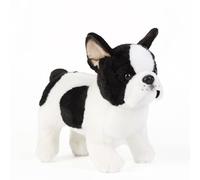 Tiny Heart Peluche Bulldog français 26cm/10 Jouet en Peluche de Bulldog français réaliste Bel Animal Cadeaux Mignons et Doux pour Enfants garçons et Filles Éducatif interactif Confortable Chien Blanc