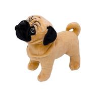 Tiny Heart Peluche Carlin Chien 27cm/10 Jouet en Peluche de Roquet Chien réaliste Bel Animal Cadeaux Mignons et Doux pour Enfants garçons et Filles Éducatif interactif Confortable Chien Blanc