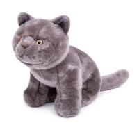 Tiny Heart Peluche Chat court britannique Jouet en peluche Chat court britannique réaliste Bel animal Cadeaux mignons et doux pour enfants garçons et filles Éducatif interactif Confortable 11” Gris C2