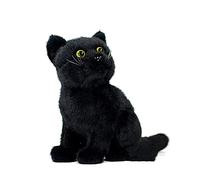 Tiny Heart Peluche Chat Noir Jouet en Peluche de Chat Noir réaliste Bel Animal Cadeaux Mignons et Doux pour Enfants garçons et Filles Éducatif interactif Confortable 12” A2