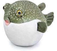 Tiny Heart Peluche Poisson-Globe 22cm/8" Jouet en Peluche Poisson-Globe réaliste Bel Animal Cadeaux Mignons et Doux pour Enfants garçons et Filles Jouets Éducatif interactif Confortable Vert